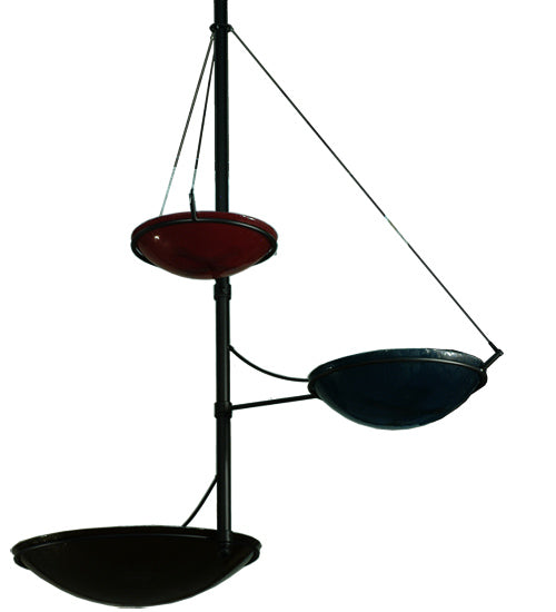 Meyda Lighting Metro Fusion 103" 12-Light 3-Arm Textured Black The Third Dimension Chandelier With Multi-Colored Fused Shade Glass