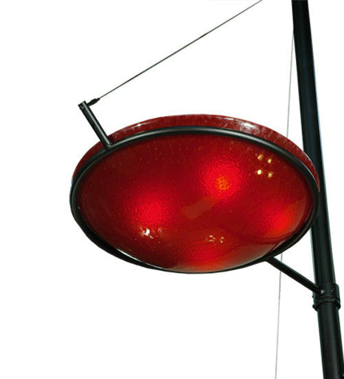 Meyda Lighting Metro Fusion 103" 12-Light 3-Arm Textured Black The Third Dimension Chandelier With Multi-Colored Fused Shade Glass
