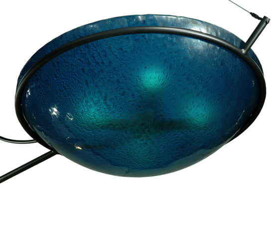 Meyda Lighting Metro Fusion 103" 12-Light 3-Arm Textured Black The Third Dimension Chandelier With Multi-Colored Fused Shade Glass