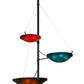 Meyda Lighting Metro Fusion 103" 12-Light 3-Arm Textured Black The Third Dimension Chandelier With Multi-Colored Fused Shade Glass