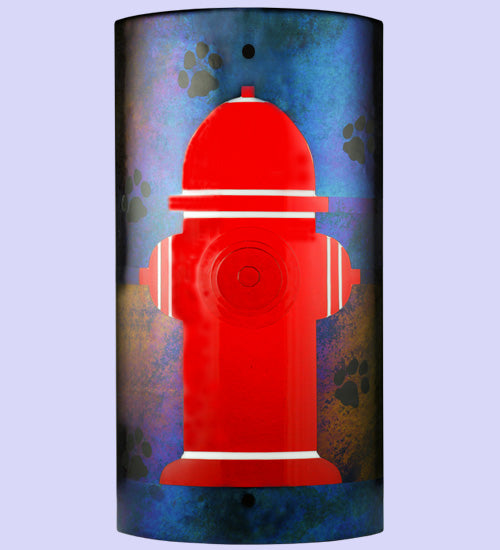 Meyda Lighting Metro Fusion 11" 2-Light Fire Hydrant Wall Sconce With Iridescent Black & Red Shade Glass