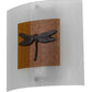 Meyda Lighting Metro Fusion 11" Dragonfly Amber & Frosted Clear Shade Glass