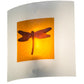 Meyda Lighting Metro Fusion 11" Dragonfly Amber & Frosted Clear Shade Glass