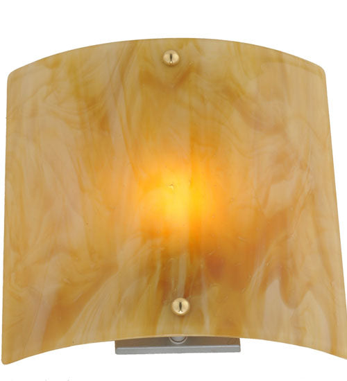 Meyda Lighting Metro Fusion 11" Gray Auburn Wall Sconce With Amber Shade Glass