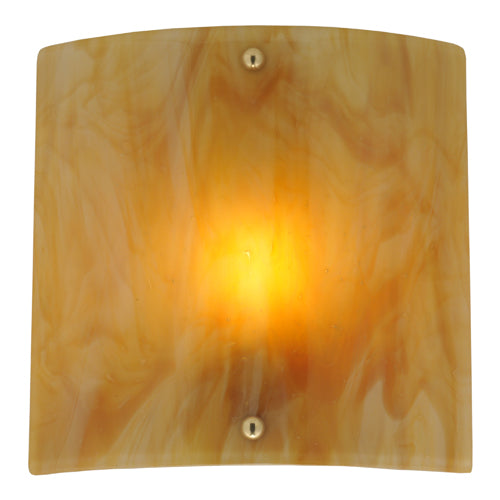 Meyda Lighting Metro Fusion 11" Gray Auburn Wall Sconce With Amber Shade Glass