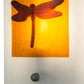 Meyda Lighting Metro Fusion 11" Nickel Dragonfly Wall Sconce With Amber & Frosted Clear Shade Glass