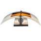 Meyda Lighting Metro Fusion 11" Nickel Dragonfly Wall Sconce With Amber & Frosted Clear Shade Glass