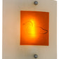 Meyda Lighting Metro Fusion 11" Nickel Powder Coated Left Wall Sconce With Amber Loon Shade Glass
