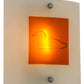 Meyda Lighting Metro Fusion 11" Nickel Powder Coated Left Wall Sconce With Amber Loon Shade Glass