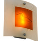 Meyda Lighting Metro Fusion 11" Nickel Powder Coated Left Wall Sconce With Amber Loon Shade Glass