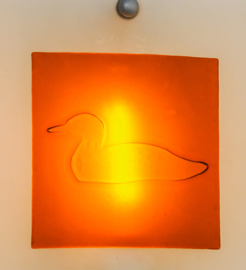 Meyda Lighting Metro Fusion 11" Nickel Powder Coated Left Wall Sconce With Amber Loon Shade Glass