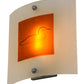 Meyda Lighting Metro Fusion 11" Nickel Powder Coated Right Wall Sconce With Amber Loon Shade Glass