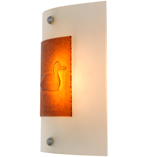 Meyda Lighting Metro Fusion 11" Nickel Powder Coated Right Wall Sconce With Amber Loon Shade Glass