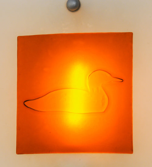 Meyda Lighting Metro Fusion 11" Nickel Powder Coated Right Wall Sconce With Amber Loon Shade Glass