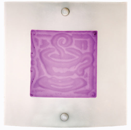 Meyda Lighting Metro Fusion 11" Nickel Wall Sconce With Clear and Purple Caffe Shade Glass