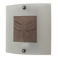 Meyda Lighting Metro Fusion 11" Nickel Wings Wall Sconce With Frosted Clear Shade Glass
