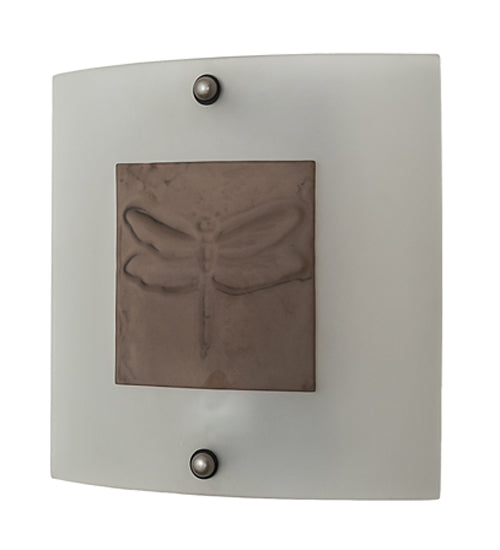 Meyda Lighting Metro Fusion 11" Nickel Wings Wall Sconce With Frosted Clear Shade Glass