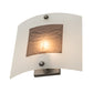 Meyda Lighting Metro Fusion 11" Nickel Wings Wall Sconce With Frosted Clear Shade Glass
