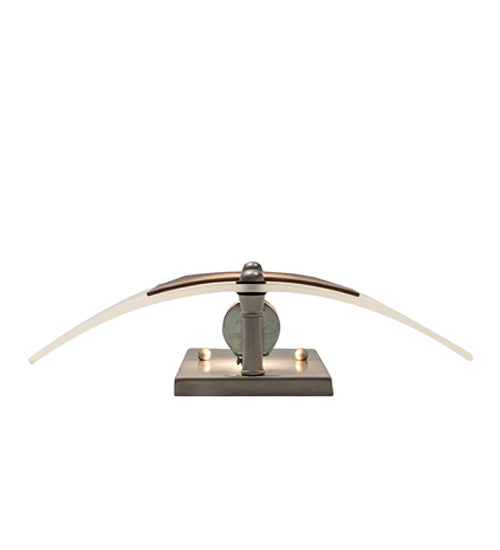 Meyda Lighting Metro Fusion 11" Nickel Wings Wall Sconce With Frosted Clear Shade Glass
