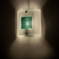 Meyda Lighting Metro Fusion 11" Nickel Wings Wall Sconce With Turquoise & Frosted Clear Shade Glass