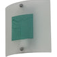Meyda Lighting Metro Fusion 11" Nickel Wings Wall Sconce With Turquoise & Frosted Clear Shade Glass