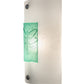 Meyda Lighting Metro Fusion 11" Nickel Wings Wall Sconce With Turquoise & Frosted Clear Shade Glass