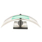 Meyda Lighting Metro Fusion 11" Nickel Wings Wall Sconce With Turquoise & Frosted Clear Shade Glass