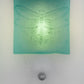 Meyda Lighting Metro Fusion 11" Nickel Wings Wall Sconce With Turquoise & Frosted Clear Shade Glass