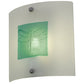 Meyda Lighting Metro Fusion 11" Nickel Wings Wall Sconce With Turquoise & Frosted Clear Shade Glass
