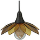Meyda Lighting Metro Fusion 11" Oil Rubbed Bronze Bodnant Mini Pendant Light With Bronze and Amber Shade Glass