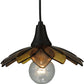 Meyda Lighting Metro Fusion 11" Oil Rubbed Bronze Bodnant Mini Pendant Light With Bronze and Amber Shade Glass