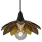 Meyda Lighting Metro Fusion 11" Oil Rubbed Bronze Bodnant Mini Pendant Light With Bronze and Amber Shade Glass