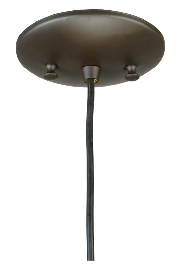 Meyda Lighting Metro Fusion 11" Oil Rubbed Bronze Bodnant Mini Pendant Light With Bronze and Amber Shade Glass
