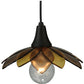Meyda Lighting Metro Fusion 11" Oil Rubbed Bronze Bodnant Mini Pendant Light With Bronze and Amber Shade Glass