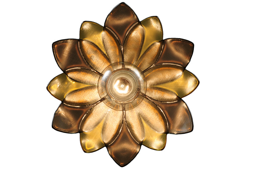 Meyda Lighting Metro Fusion 11" Oil Rubbed Bronze Bodnant Mini Pendant Light With Bronze and Amber Shade Glass