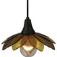 Meyda Lighting Metro Fusion 11" Oil Rubbed Bronze Bodnant Mini Pendant Light With Bronze and Amber Shade Glass