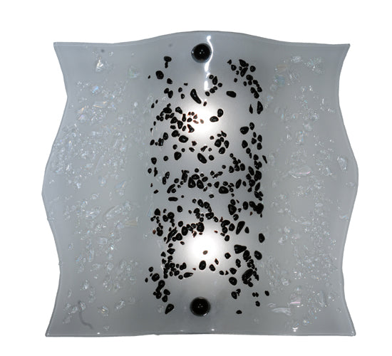 Meyda Lighting Metro Fusion 12" 2-Light Gray Wall Sconce With White Ice Age Shade Glass
