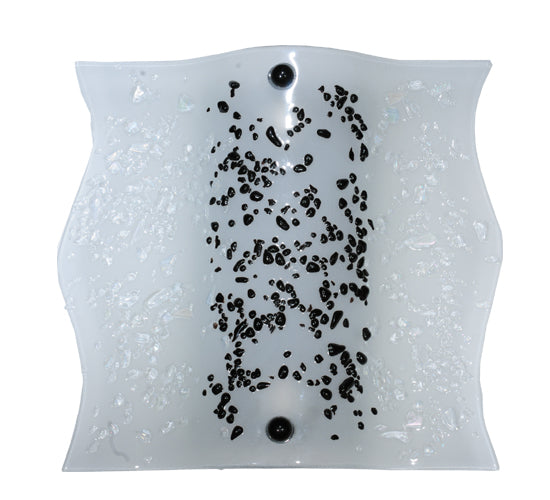 Meyda Lighting Metro Fusion 12" 2-Light Gray Wall Sconce With White Ice Age Shade Glass