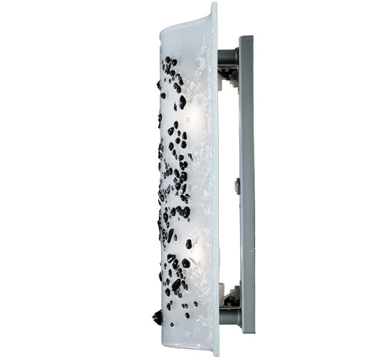 Meyda Lighting Metro Fusion 12" 2-Light Gray Wall Sconce With White Ice Age Shade Glass