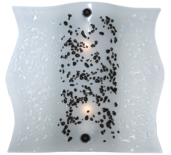 Meyda Lighting Metro Fusion 12" 2-Light Gray Wall Sconce With White Ice Age Shade Glass