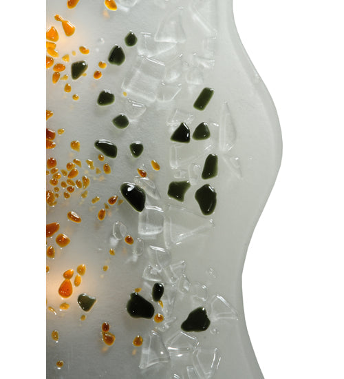 Meyda Lighting Metro Fusion 12" 2-Light Silver Ice Age Wall Sconce With White Shade Glass