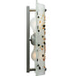 Meyda Lighting Metro Fusion 12" 2-Light Silver Ice Age Wall Sconce With White Shade Glass