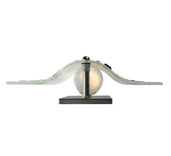 Meyda Lighting Metro Fusion 12" 2-Light Silver Ice Age Wall Sconce With White Shade Glass