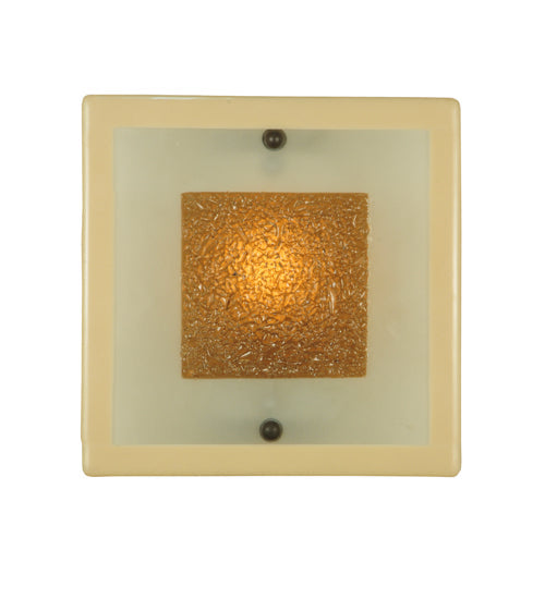 Meyda Lighting Metro Fusion 12" Gray Bullion Wall Sconce With Beige and Clear Shade Glass