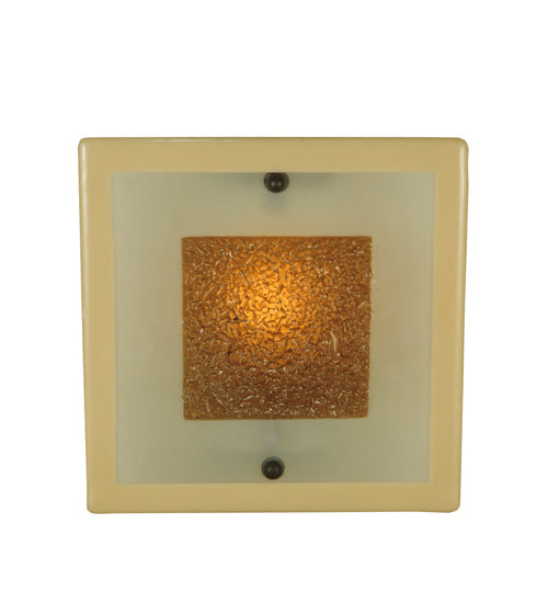 Meyda Lighting Metro Fusion 12" Gray Bullion Wall Sconce With Beige and Clear Shade Glass