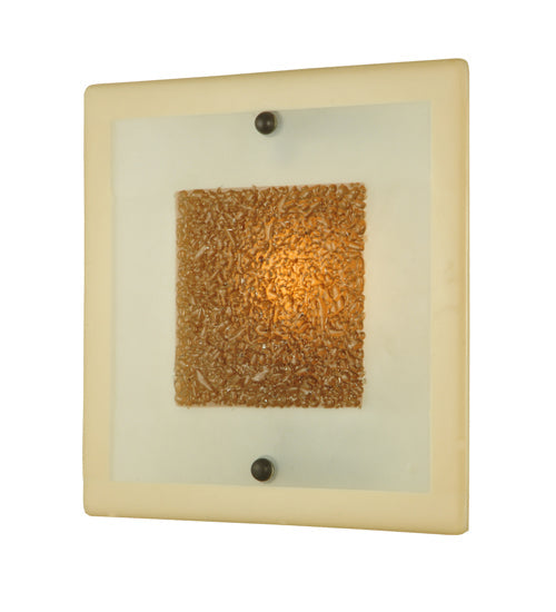 Meyda Lighting Metro Fusion 12" Gray Bullion Wall Sconce With Beige and Clear Shade Glass