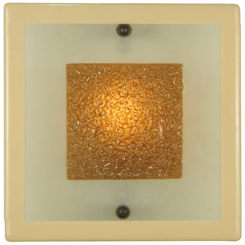 Meyda Lighting Metro Fusion 12" Gray Bullion Wall Sconce With Beige and Clear Shade Glass