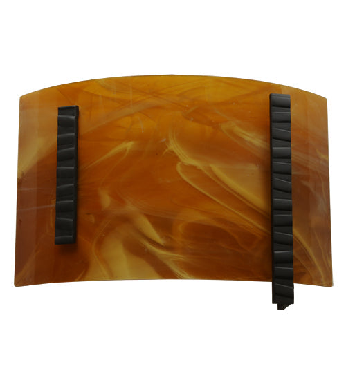 Meyda Lighting Metro Fusion 12" LED Oil Rubbed Bronze Park City Wall Sconce With Honey Amber Shade Glass
