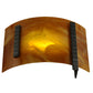 Meyda Lighting Metro Fusion 12" LED Oil Rubbed Bronze Park City Wall Sconce With Honey Amber Shade Glass