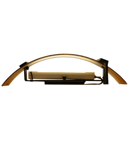 Meyda Lighting Metro Fusion 12" LED Oil Rubbed Bronze Park City Wall Sconce With Honey Amber Shade Glass